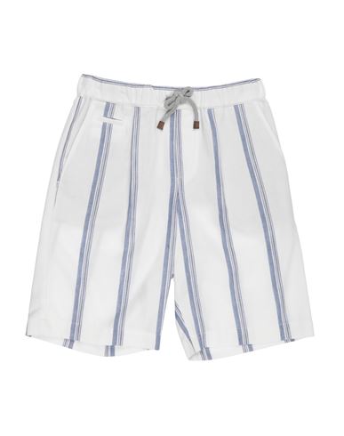 Brunello Cucinelli Babies'  Toddler Boy Shorts & Bermuda Shorts White Size 4 Cotton, Linen