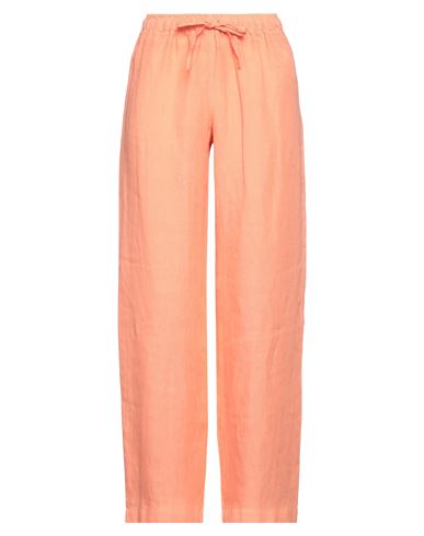 120% Woman Pants Apricot Size 4 Linen In Orange