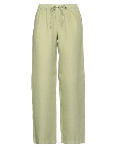 120% Woman Pants Light Yellow Size 2 Linen In Sage Green