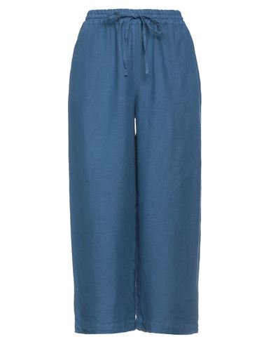 120% Woman Pants Navy Blue Size 2 Linen