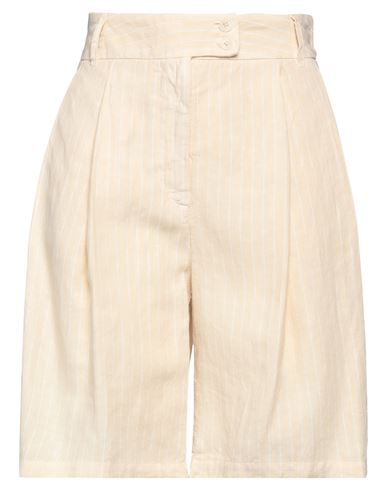 120% Lino Woman Shorts & Bermuda Shorts Beige Size 4 Linen