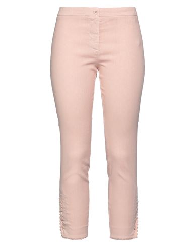 120% Lino Woman Pants Blush Size 2 Linen, Cotton, Elastane In Pink