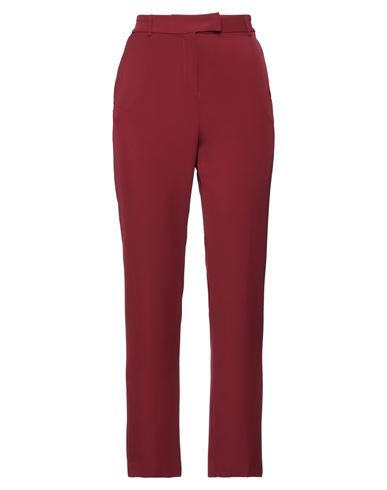 Shop Manila Grace Woman Pants Burgundy Size 10 Polyester, Elastane In Red