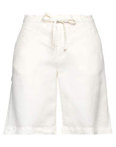 120% Lino Woman Shorts & Bermuda Shorts Ivory Size 8 Linen In White