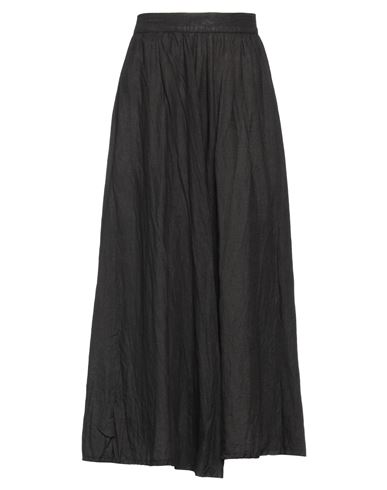 120% Woman Midi Skirt Black Size 6 Linen