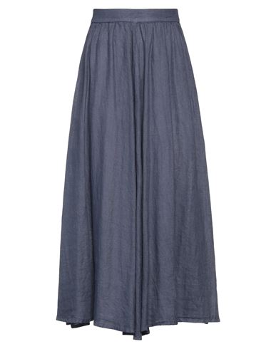 120% Woman Midi Skirt Slate Blue Size 2 Linen