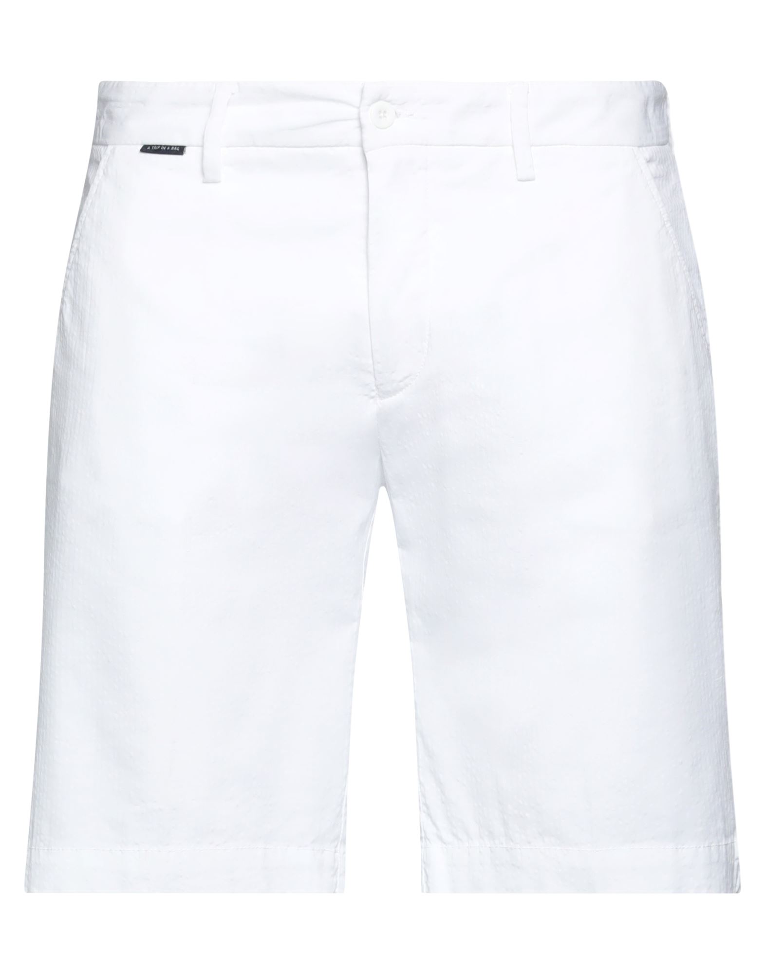 04651/a Trip In A Bag Man Shorts & Bermuda Shorts White Size Xl Cotton, Elastane