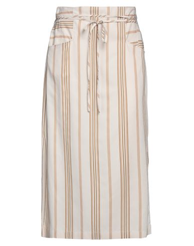 Caractere Caractère Woman Midi Skirt Beige Size 6 Viscose, Polyamide