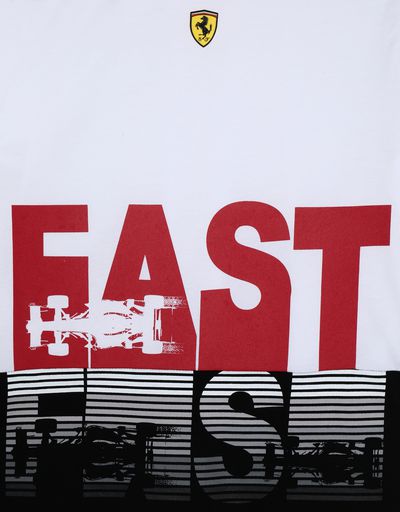 Scuderia Ferrari Online Store - Kids’ cotton jersey T-shirt with FAST print - Short Sleeve T-Shirts