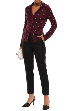 Click to view more detailed imagery on our partner's website Giambattista Valli Woman Wool, Silk And Cashmere-Blend Jacquard Blazer Claret