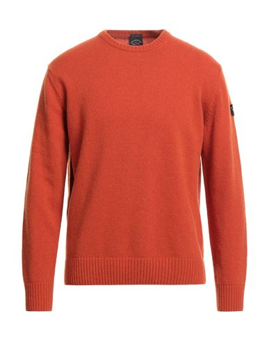 Paul & Shark Man Sweater Orange Size Xl Virgin Wool, Nylon