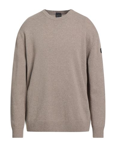 Paul & Shark Man Sweater Sand Size Xxl Virgin Wool, Nylon In Neutral