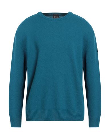 Paul & Shark Man Sweater Deep Teal Size Xxl Virgin Wool, Nylon In Green