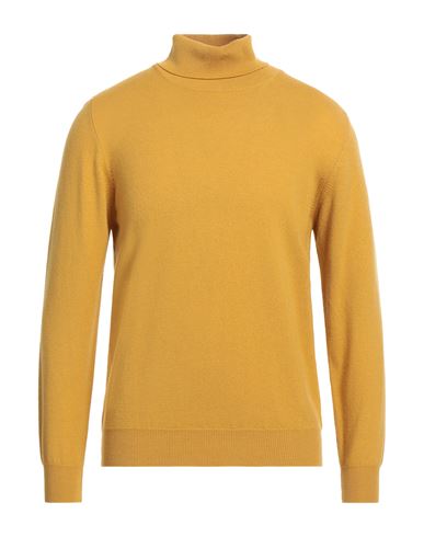 Jeordie's Man Turtleneck Ocher Size L Merino Wool, Cashmere In Yellow