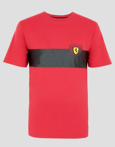 Scuderia Ferrari Online Store - T-shirt uomo in cotone con stampa - T-shirt manica corta