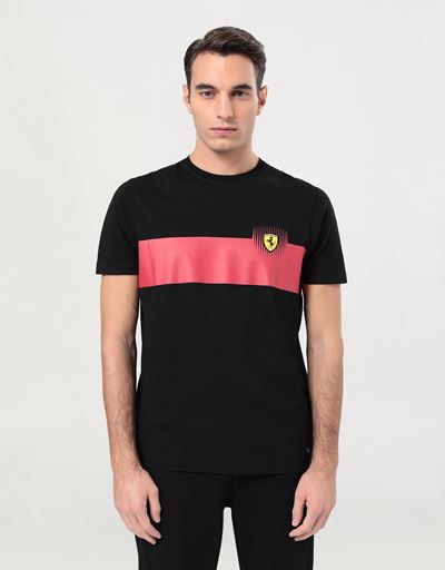 Scuderia Ferrari Online Store - Men’s cotton T-shirt with print - Short Sleeve T-Shirts