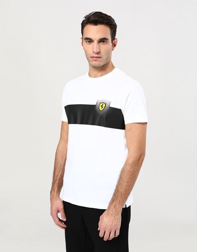 Scuderia Ferrari Online Store - Men’s cotton T-shirt with print - Short Sleeve T-Shirts