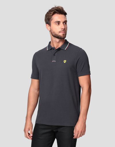 Men's piqué cotton polo shirt