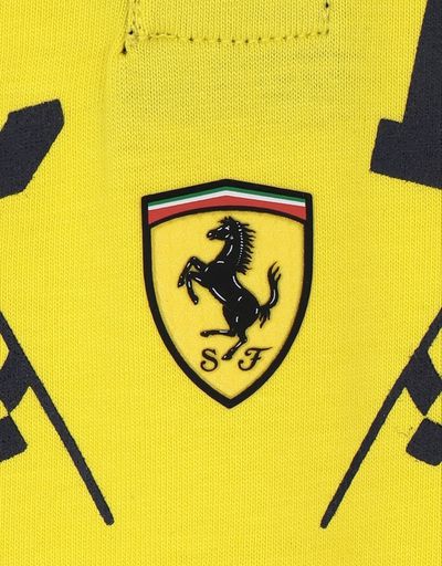 Scuderia Ferrari Online Store - Children's jersey polo shirt with SCUDERIA FERRARI print - Short Sleeve Polos