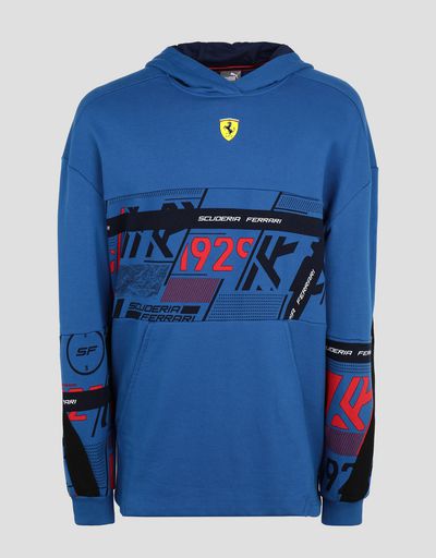 Scuderia Ferrari Online Store - Puma Scuderia Ferrari men's hooded sweatshirt with print - Zip Hood Sweaters