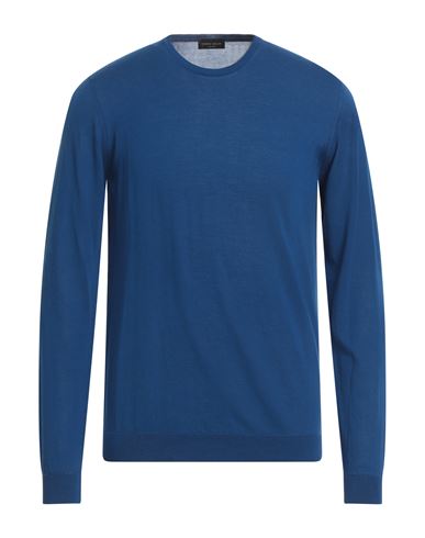 Shop Roberto Collina Man Sweater Bright Blue Size 38 Cotton