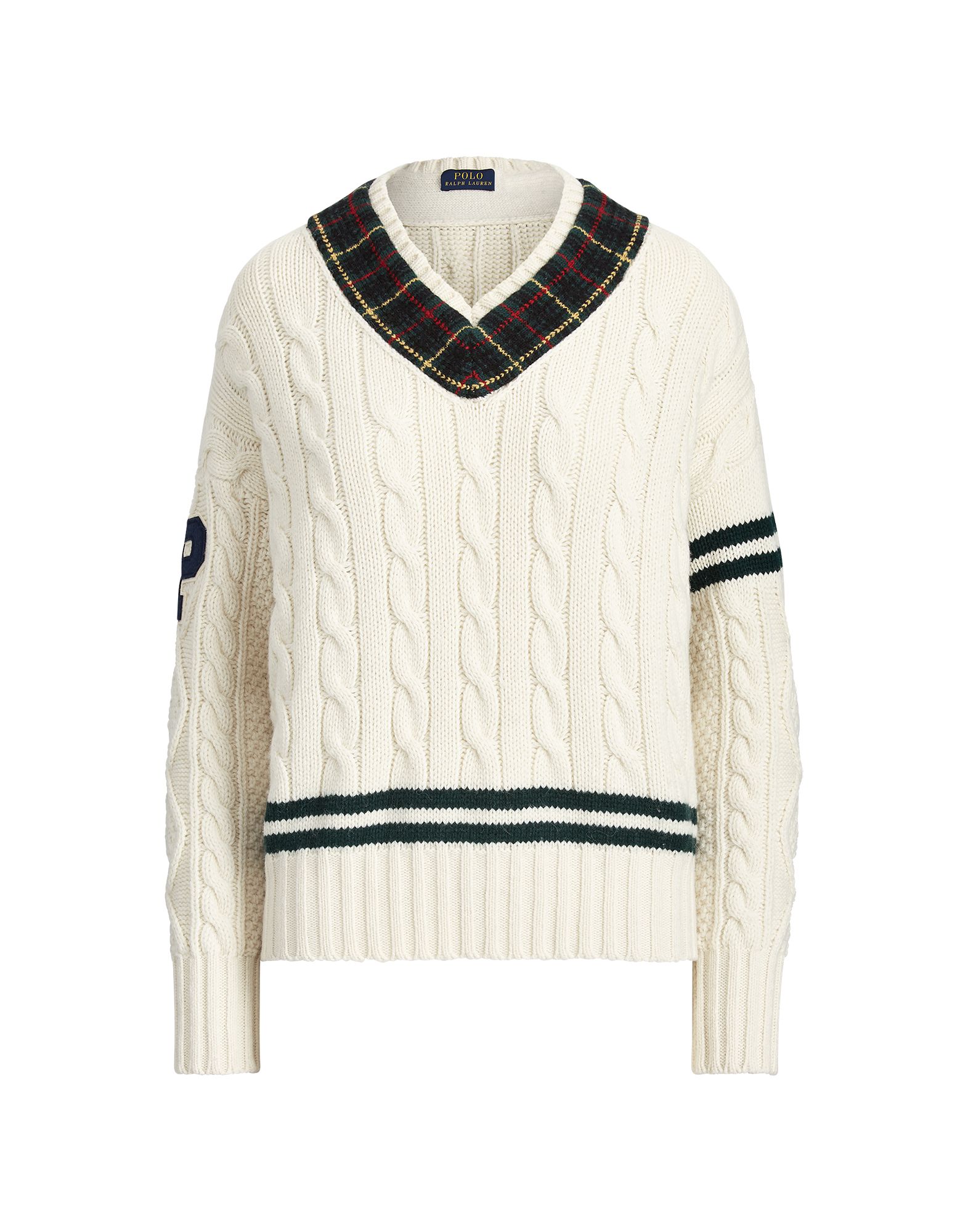 《セール開催中》POLO RALPH LAUREN レディース プルオーバー アイボリー L ウール 45% / ナイロン 35% / 毛（アルパカ） 20% CABLE-KNIT CRICKET SWEATER