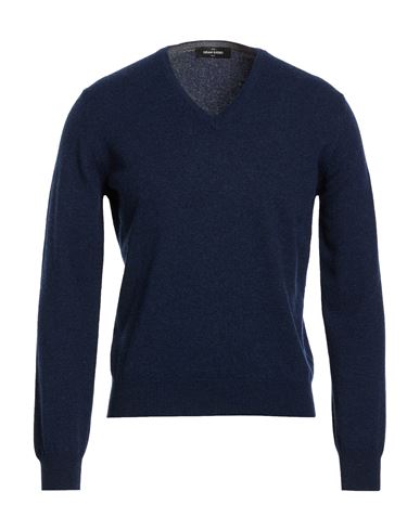 Gran Sasso Man Sweater Navy Size 36 Virgin Wool In Blue