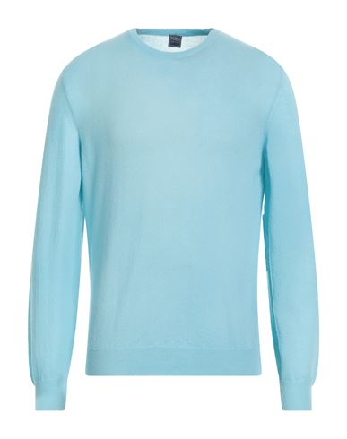 Fedeli Man Sweater Turquoise Size 42 Cashmere, Polyamide In Brown