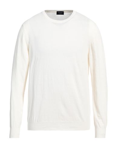 Drumohr Man Sweater Cream Size 40 Flax, Polyester In White