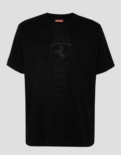 Scuderia Ferrari Online Store - T-shirt uomo in cotone con stampa gommata - T-shirt manica corta