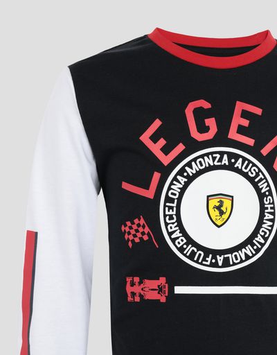 Scuderia Ferrari Online Store - Children's long-sleeved T-shirt with LEGEND print - Long Sleeve T-Shirts
