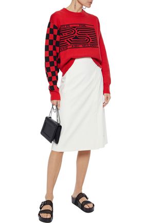 Proenza Schouler Pswl Wool-blend Jacquard Sweater In Red