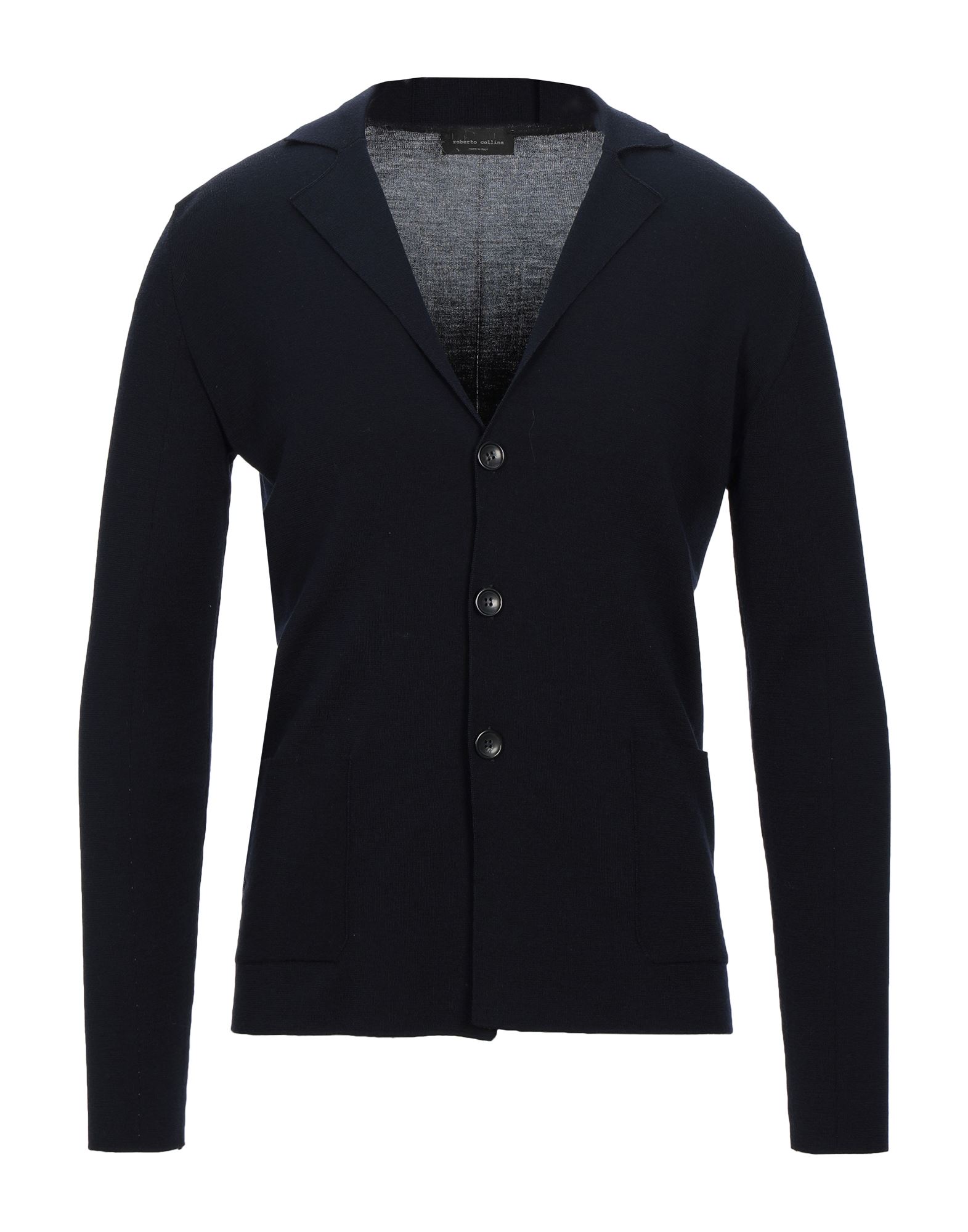 ＜YOOX＞ ★32%OFF！ROBERTO COLLINA メンズ カーディガン ダークブルー 50 コットン 100%