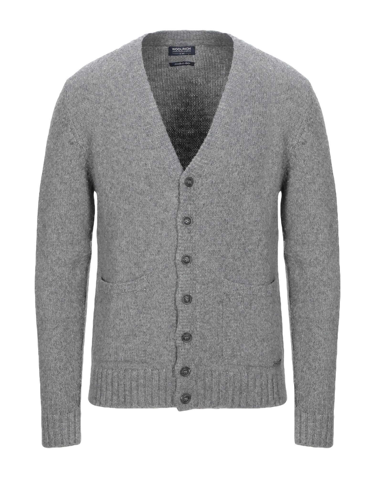 ＜YOOX＞ ★15%OFF！WOOLRICH メンズ カーディガン グレー L ウール 60% / ナイロン 40%