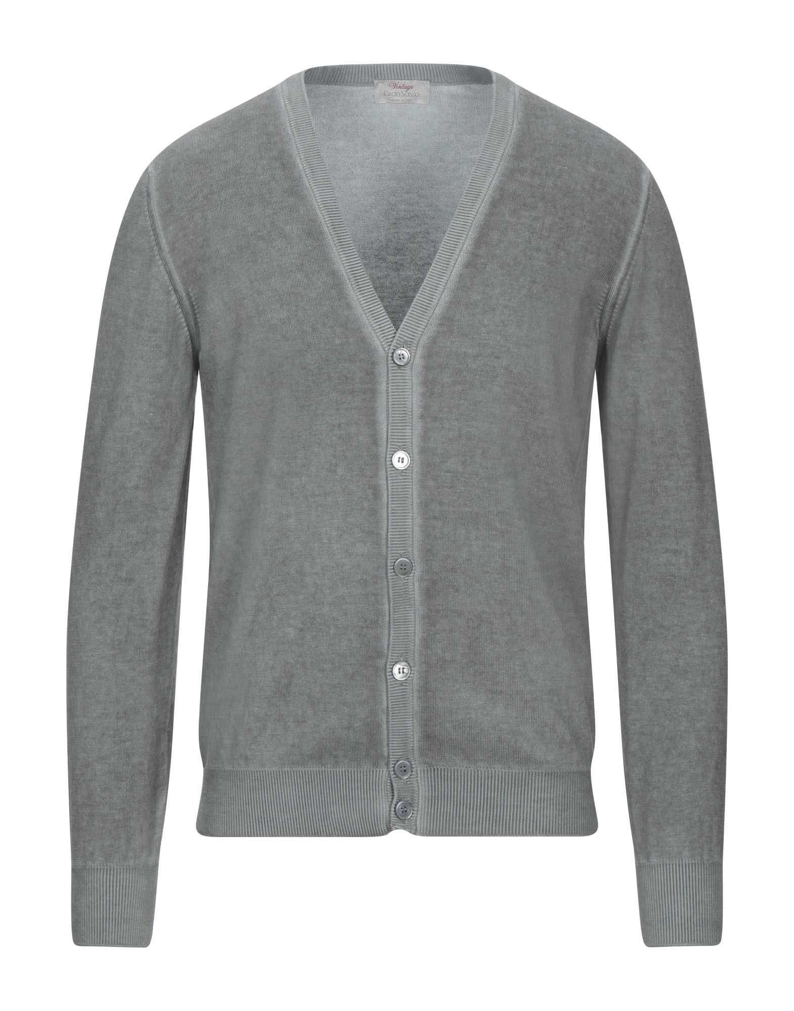 ＜YOOX＞ ★GRAN SASSO メンズ カーディガン 鉛色 50 コットン 100%