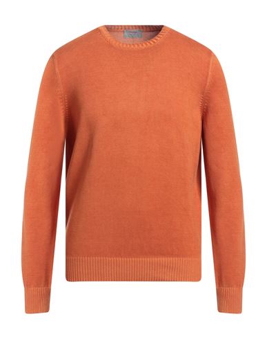 Gran Sasso Man Sweater Rust Size 44 Cotton In Orange