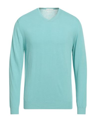 Daniele Fiesoli Man Sweater Turquoise Size L Cotton In Blue