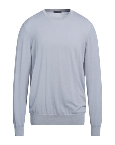 Drumohr Man Sweater Light Blue Size 44 Super 140s Wool In Blue