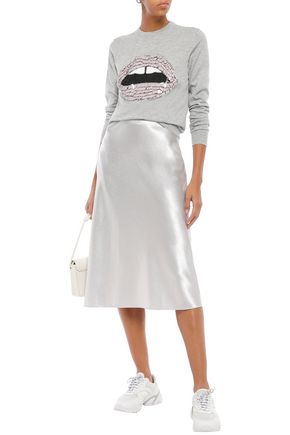 Markus Lupfer Woman Tracy Embellished Mélange Cotton Sweater Blush