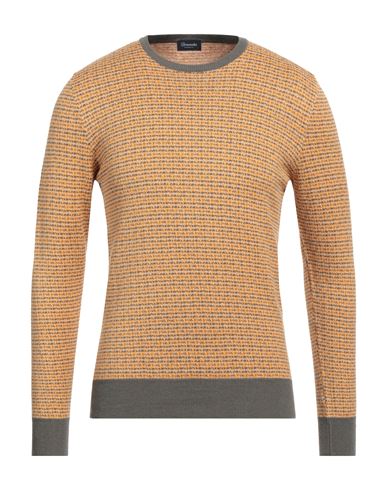 Drumohr Man Sweater Apricot Size 38 Linen, Polyester In Orange