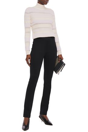 PROENZA SCHOULER STRIPED RIBBED-KNIT TURTLENECK SWEATER,3074457345621909282