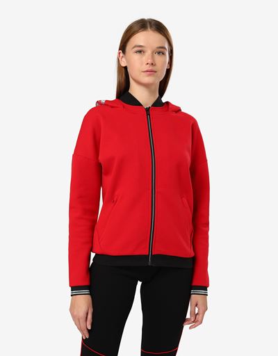 Felpa donna in double knit con ricamo alloro