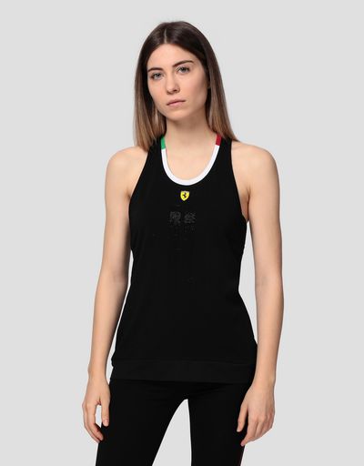 Canotta donna in jersey con strass