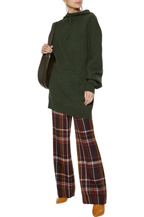 Victoria Beckham Wool-blend Hoodie In Army Green