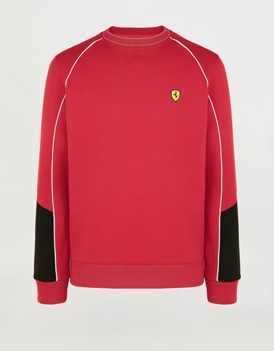 Felpa uomo in double knit con piping