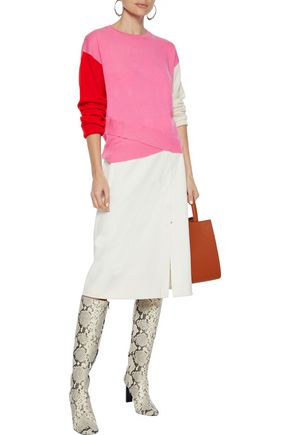 Chinti & Parker Layered Color-block Wool And Cashmere-blend Sweater In Pink