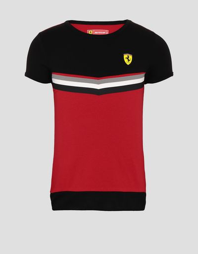 T-shirt bambina in jersey con stampa a contrasto mini-me