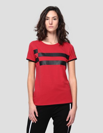 T-shirt donna in jersey con stampa gommata