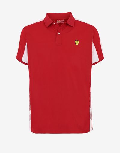 Polo uomo in piquet tecnico con inserti a contrasto