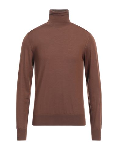Shop Dolce & Gabbana Man Turtleneck Cocoa Size 36 Cashmere In Brown